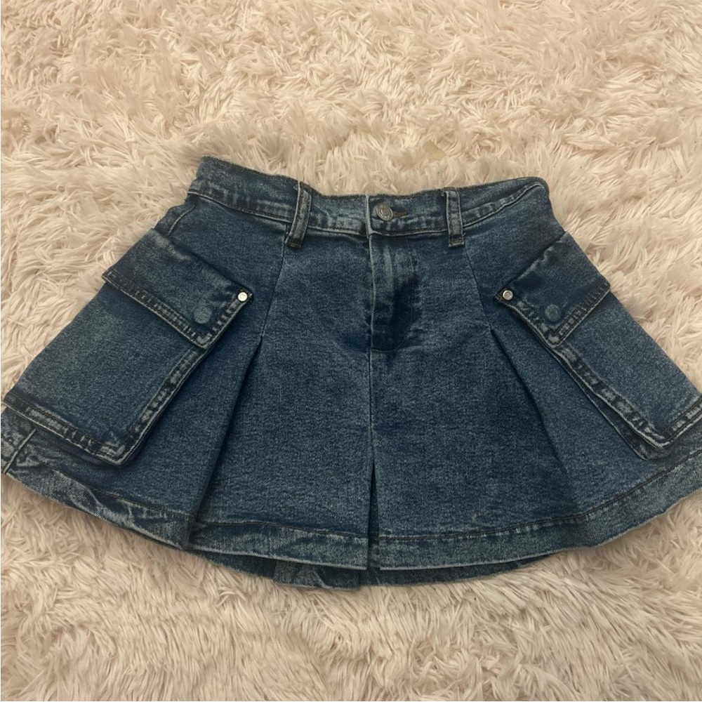 Chic Blue Denim Skater Skirt